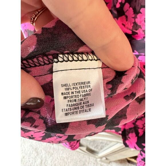 Milly Brooke Floral-Print Chiffon Blouse, Pink Size 8 - Picture 6 of 10